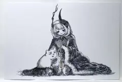 【はがきサイズ】画用紙 オリジナルイラスト アナログ 原画