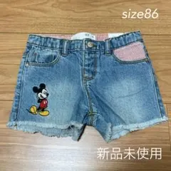 ザラベイビー zarababy ショートパンツ デニム ミッキー 86 新品