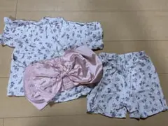 花柄甚平・ショートパンツ・リボンセット
