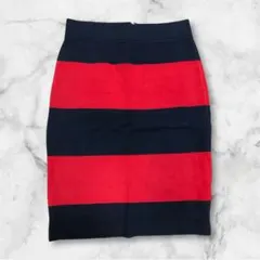 Gap 赤と黒のストライプ スカート XS