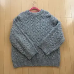 H&M グレー ケーブルニットセーター M