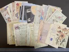 【11】海外素材紙　メモ　柄違い　60枚　おすそ分け・日記・ジャンクジャーナルに