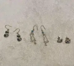 猫デザイン ピアス 3点セット