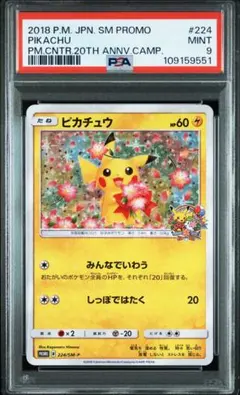 PSA9 ピカチュウ：みんなでいわう　20周年記念　PROMO 224