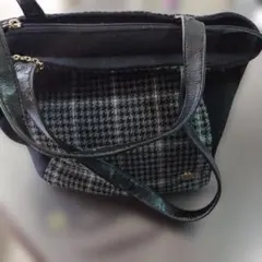 チェック柄トートバッグ ブラック系