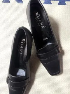 Diana 黒ローファーパンプス 約5cmヒール