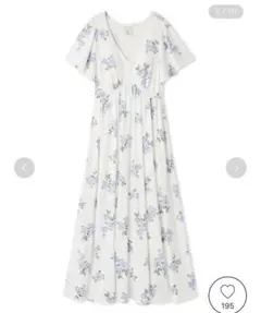 中花柄カップインワンピース　ジェラートピケ