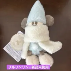 本日限定セール　リルリンリン　ぬいぐるみバッジ　青　水色