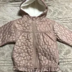 ★新品タグ付き キルト 中ボア アウター くすみピンク リボンキルト