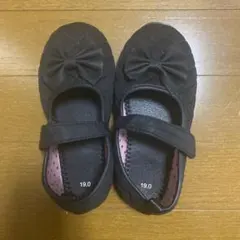 リボン付きフォーマルシューズ 19.0cm ブラック