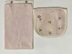 꽃 자수 화장지 홀더 커버 핑크