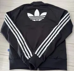 アディダスオリジナルストラックジャケットジャージ背面ロゴブラックM