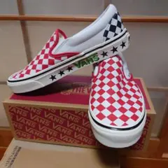 VANS Classic Slip‐On【赤ダイアモンドチェッカー】US8.5