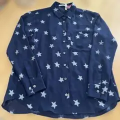DAMA collection スター柄 長袖シャツ ネイビーのサムネイル