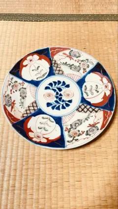 古伊万里焼 40センチ 大皿 3枚セット 染付 明治期 割れカケ なし 色絵