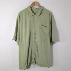 【夏物セール】極上シルク100% トミーバハマ アロハシャツ 2XL 緑