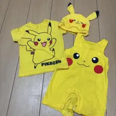 【モンポケ】ピカチュウ ロンパース＆帽子セット ポケモン ベビー服 新生児
