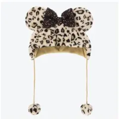 ディズニー　ミニー　ファンキャップ ヒョウ柄　ブラウン