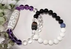 天然石ブレスレット　七眼天珠　線珠