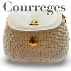 Courreges クレージュ ショルダーバッグ 編み込み レザーアイボリーのサムネイル