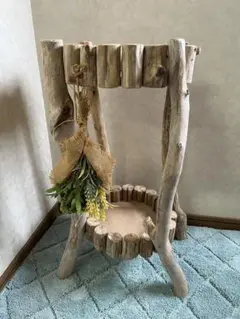 流木のフラワースタンド花台サイドテーブルフラワーラック