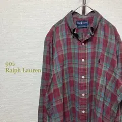90s Ralph Lauren ラルフローレン マドラスチェックシャツ