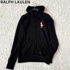 美品✨ ラルフローレン ビッグポニー刺繍 パーカー 黒 ブラック XS