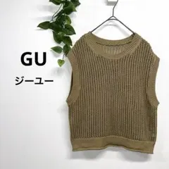 GU ジーユー/レディース メッシュ セーター ノースリーブ トップス L