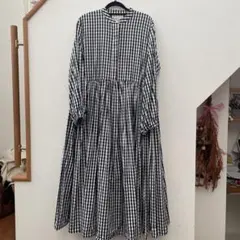 ビアズリー beardsley ギャザーワンピース　ギンガムチェック