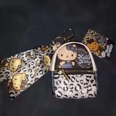 ハローキティ レオパード柄♡スカーフ付チャームリュック✰ブラック