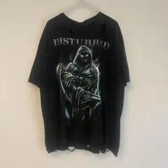 DISSTUBBED 死神プリント ダメージTシャツ