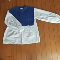 ニコアンドニット付き白ブラウス