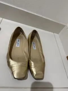 JIMMY CHOO ゴールド フラットシューズ バレエシューズのサムネイル
