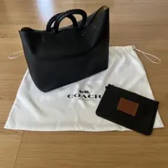 [美品] COACH ブラック トートバッグ 保存袋付き