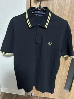 希少フレッドペリーポロシャツ　M12 ブラックxゴールド Sサイズ