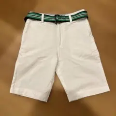ポロラルフローレン ベルト付き ハーフパンツ ホワイト 8（140）