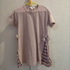 ワンピース ピンク チュニック 100cm サイドプリーツ付き