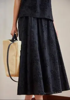 セオリーリュクス　アイレット【未使用】セオリー　アイレット♡アイレットスカート セオリーリュクス☆完売パネルアイレットスカート38美品5.9万