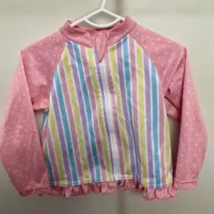 95cm ピンクドットストライプラッシュガード