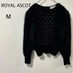 ロイヤルアスコットⅡ セーター クルーネック 長袖 モヘア風 肩パットあり M