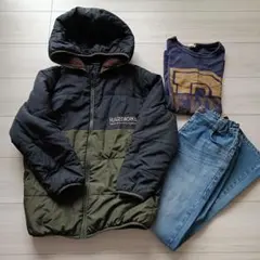 ラゲッジワークス　150　中綿ジャケット・ジーンズ・ロンT　3点セット