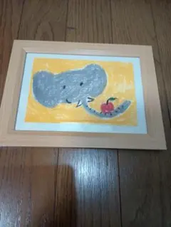 パステル画、ぞうさん、ハンドメイド