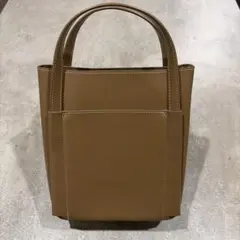 ブラウン ミニトートバッグ 合成皮革