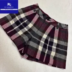 バーバリーブルーレーベル　ノバチェック　ウール　ショートパンツ　34