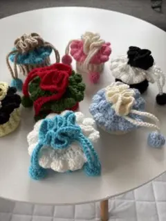 かぎ針編み巾着袋