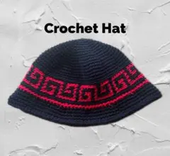 クロシェハット バケットハット 男女兼用 クラッシャーハット ハンドメイド