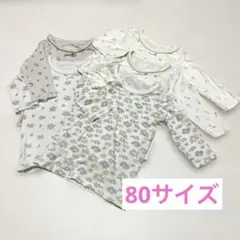 ベビー 長袖 肌着 丸首シャツ 80 花柄 バースデイ