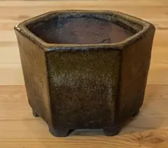 火鉢 四角形 陶器製 藍色 斑点模様 メダカ 睡蓮 海鼠釉 当時物 希少