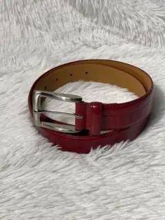 美品　TAKEO KIKUCHI タケオキクチ 型押し 本革 レザーベルト