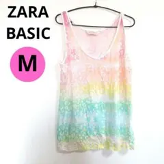 ZARA　ザラ　ヒョウ柄　レインボー　虹　タンクトップ　M　L　ベーシックのサムネイル